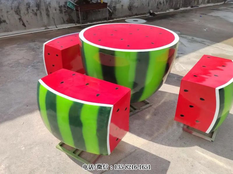 玻璃鋼水果造型創(chuàng)意桌椅板凳雕塑 玻璃鋼水果造型創(chuàng)意桌椅板凳雕塑